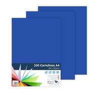 Raylu Paper - Cartulinas A4 100 unidades, 180gr 210 x 297 mm, Ideal para encuadernación, trabajos de oficina, dibujo, manualidades. aptas para uso escolar. (Azul Marino)