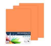 Raylu Paper - Cartulinas A4 100 unidades, 180gr 210 x 297 mm, Ideal para encuadernación, trabajos de oficina, dibujo, manualidades. aptas para uso escolar. (Naranja)