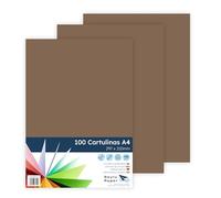 Raylu Paper - Cartulinas A4 100 unidades, 180gr 210 x 297 mm, Ideal para encuadernación, trabajos de oficina, dibujo, manualidades. aptas para uso escolar. (Marrón)
