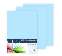 Raylu Paper - Cartulinas A4 100 unidades, 180gr 210 x 297 mm, Ideal para encuadernación, trabajos de oficina, dibujo, manualidades. aptas para uso escolar. (Azul Celeste)