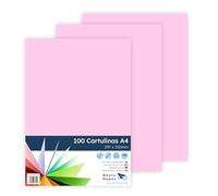 Raylu Paper - Cartulinas A4 100 unidades, 180gr 210 x 297 mm, Ideal para encuadernación, trabajos de oficina, dibujo, manualidades. aptas para uso escolar. (Rosa)