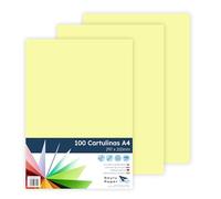 Raylu Paper - Cartulinas A4 100 unidades, 180gr 210 x 297 mm, Ideal para encuadernación, trabajos de oficina, dibujo, manualidades. aptas para uso escolar. (Amarillo Limón)