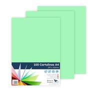 Raylu Paper - Cartulinas A4 100 unidades, 180gr 210 x 297 mm, Ideal para encuadernación, trabajos de oficina, dibujo, manualidades. aptas para uso escolar. (Verde Manzana)