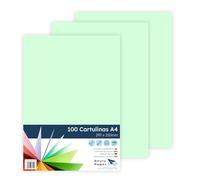 Raylu Paper - Cartulinas A4 100 unidades, 180gr 210 x 297 mm, Ideal para encuadernación, trabajos de oficina, dibujo, manualidades. aptas para uso escolar. (Verde Pastel)