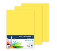 Raylu Paper - Cartulinas A4 100 unidades, 180gr 210 x 297 mm, Ideal para encuadernación, trabajos de oficina, dibujo, manualidades. aptas para uso escolar. (Amarillo Canario)