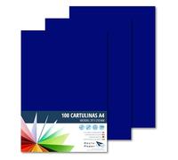 Raylu Paper® Cartulinas A4 100 unidades de color azul, 180gr 210 x 297 mm, Ideal para encuadernación, trabajos de oficina, dibujo, manualidades. aptas para uso escolar. (Azul Ultramar)