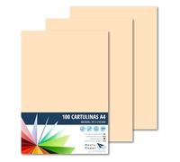 Raylu Paper - Cartulinas A4 100 unidades de color cuero, 180gr 210 x 297 mm, Ideal para encuadernación, trabajos de oficina, dibujo, manualidades. aptas para uso escolar. (Crema)