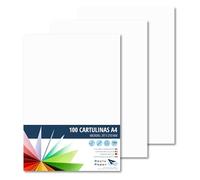 Raylu Paper - Cartulinas A4 100 unidades de color cuero, 180gr 210 x 297 mm, Ideal para encuadernación, trabajos de oficina, dibujo, manualidades. aptas para uso escolar. (Blanco)