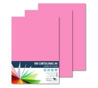 Raylu Paper - Cartulinas A4 100 unidades de color cuero, 180gr 210 x 297 mm, Ideal para encuadernación, trabajos de oficina, dibujo, manualidades. aptas para uso escolar. (Rosa Chicle)