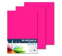 Raylu Paper® Cartulinas A4 100 unidades de color Fucsia 180gr 210 x 297 mm, Ideal para encuadernación, trabajos de oficina, dibujo, manualidades. aptas para uso escolar. (Fucsia)
