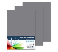 Raylu Paper® Cartulinas A4 100 unidades de color Gris, 180gr 210 x 297 mm, Ideal para encuadernación, trabajos de oficina, dibujo, manualidades. cartulinas aptas para uso escolar. (Gris Oscuro)