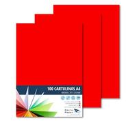 Raylu Paper® Cartulinas A4 100 unidades de color rojo tomate, 180gr 210 x 297 mm, Ideal para encuadernación, trabajos de oficina, dibujo, manualidades. aptas para uso escolar. (Rojo Tomate)