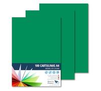 Raylu Paper® Cartulinas A4 100 unidades de color verde, 180gr 210 x 297 mm, Ideal para encuadernación, trabajos de oficina, dibujo, manualidades, aptas para uso escolar. (Verde Pino)