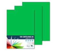 Raylu Paper® Cartulinas A4 100 unidades de color verde, 180gr 210 x 297 mm, Ideal para encuadernación, trabajos de oficina, dibujo, manualidades. aptas para uso escolar. (Verde Billar)