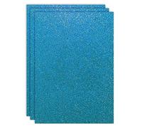 RAYLU PAPER - Cartulinas Purpurina de Colores Tamaño A4 y 200g/m² de Grosor, Hojas de Papel de Cartulina con Purpurina Brillante para Manualidades, Pack de 3 Unidades (Azul Claro)