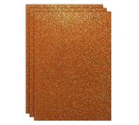 RAYLU PAPER - Cartulinas Purpurina de Colores Tamaño A4 y 200g/m² de Grosor, Hojas de Papel de Cartulina con Purpurina Brillante para Manualidades, Pack de 3 Unidades (Bronce)