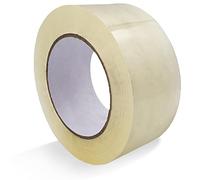 RAYLU PAPER - Cinta de Embalaje para Sellar Cajas de Cartón y Paquete, Cinta adhesiva resistente de 45 micras, Rollos de Precinto de 50 mm x 132m (1 unidad, Transparente)