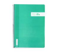 RAYLU PAPER - Cuadernos A4 con Espiral y Tapa de Resistente de Polipropileno, 80 Hojas 90g, Libreta de Colores vivos para Apuntes, Estudio, Oficina y Universidad (Verde, Cuadrícula 4mm)