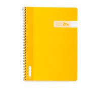 RAYLU PAPER - Cuadernos A4 con Espiral y Tapa de Resistente de Polipropileno, 80 Hojas 90g, Libreta de Colores vivos para Apuntes, Estudio, Oficina y Universidad (Amarillo, Pauta 3,5mm)