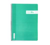 RAYLU PAPER - Cuadernos A4 con Espiral y Tapa de Resistente de Polipropileno, 80 Hojas 90g, Libreta de Colores vivos para Apuntes, Estudio, Oficina y Universidad (Verde, Pauta 3,5mm)