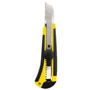 RAYLU PAPER - Cúter profesional retráctil con mango antideslizante de goma y cuchilla de 18mm, Cutter universal resistente con guía de acero inoxidable y bloqueo de hoja con tornillo (Modelo 170)