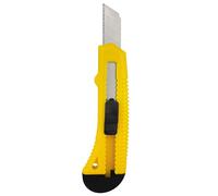 RAYLU PAPER - Cúter profesional retráctil con mango antideslizante y cuchilla de 18mm, Cutter universal resistente con guía de acero inoxidable y bloqueo de hoja para almacén (Modelo 130)