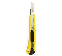 RAYLU PAPER - Cúter profesional retráctil con mango antideslizante y hoja de 9 mm, cúter universal resistente con guía de acero inoxidable y bloqueo de la hoja para trabajos de almacén (Modelo 110)