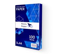 RAYLU PAPER - Folios A4 80gr Hojas de Papel Premium Multiusos para Impresoras Láser, Inkjet y Fotocopiadoras, para Oficina y Hogar (100 Hojas)