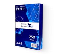 RAYLU PAPER - Folios A4 80gr Hojas de Papel Premium Multiusos para Impresoras Láser, Inkjet y Fotocopiadoras, para Oficina y Hogar (250 Hojas)