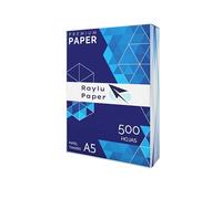 RAYLU PAPER - Folios A5 80gr de Papel Premium Multiusos para Impresoras Láser, Inkjet y Fotocopiadoras, para Oficina y Hogar (500 Hojas, A5)