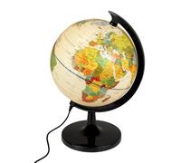 Raylu Paper Globo Terráqueo Crema de 20cm con Luz y Cable USB, Bola del Mundo Iluminada Giratoria en Español con Cartografía y Meridiano, Esfera del Mundo para Aprendizaje y Decorativo (Crema, 20cm)