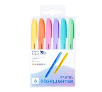 Raylu Paper - Marcadores Fluorescentes Pastel con Punta Biselada, Pack de 6 Subrayadores con Trazo de 1-4mm, Rotuladores Fluorescentes para Estudio, Oficina y Organización (Pastel)