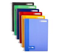 RAYLU PAPER - Pack 6 Cuadernos Tapa Dura con Espiral, 80 Hojas 70g, Cuadernos de Colores Vivos, Libretas para Escuela, Oficina, Apuntes y Estudio (Horizontal, A5)