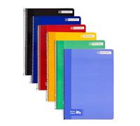 RAYLU PAPER - Pack 6 Cuadernos Tapa Dura con Espiral, 80 Hojas 70g, Cuadernos de Colores Vivos, Libretas para Escuela, Oficina, Apuntes y Estudio (Pauta 3.5mm, A4)