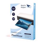 Raylu Paper® - Pack de 100 fundas para plastificar, transparentes, acabado brillante, láminas térmicas para plastificar, fundas para plastificadora, láminas de plástico (75 micras, A6)