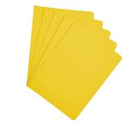 Raylu Paper® - Pack de 25 Subcarpetas de cartulina para documentos, con agujeros para fastener y colores vivos. Carpetas de cartulina kraft gruesa de 200g (Amarillo, A4)