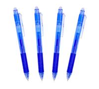 Raylu Paper® - Pack de 4 Bolígrafos Borrables Retráctiles, con Tinta de Gel Híbrida, Color Azul y Trazo de 0,7 mm (4 Azules)