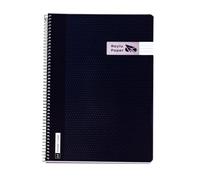 RAYLU PAPER - Pack de 6 Cuadernos A4 con Espiral y Tapa de Resistente de Polipropileno, 80 Hojas 90g, Libreta de Colores vivos para Apuntes, Estudio, Oficina y Universidad (Negro, Horizontal)