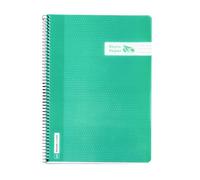 RAYLU PAPER - Pack de 6 Cuadernos A4 con Espiral y Tapa de Resistente de Polipropileno, 80 Hojas 90g, Libreta de Colores vivos para Apuntes, Estudio, Oficina y Universidad (Verde, Horizontal)