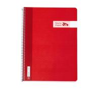 RAYLU PAPER - Pack de 6 Cuadernos A4 con Espiral y Tapa de Resistente de Polipropileno, 80 Hojas 90g, Libreta de Colores vivos para Apuntes, Estudio, Oficina y Universidad (Rojo, Horizontal)