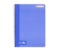 RAYLU PAPER - Pack de 6 Cuadernos A4 con Espiral y Tapa Dura, 80 Hojas 90g, Libretas de Colores vivos para Apuntes, Estudio, Oficina y Universidad (Azul Claro, Cuadrícula 4mm)