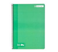 RAYLU PAPER - Pack de 6 Cuadernos A4 con Espiral y Tapa Dura, 80 Hojas 90g, Libretas de Colores vivos para Apuntes, Estudio, Oficina y Universidad (Verde, Horizontal)