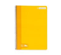 RAYLU PAPER - Pack de 6 Cuadernos A4 con Espiral y Tapa Dura, 80 Hojas 90g, Libretas de Colores vivos para Apuntes, Estudio, Oficina y Universidad (Amarillo, Cuadrícula 4mm)