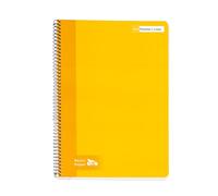 RAYLU PAPER - Pack de 6 Cuadernos A4 con Espiral y Tapa Dura, 80 Hojas 90g, Libretas de Colores vivos para Apuntes, Estudio, Oficina y Universidad (Amarillo, Horizontal)