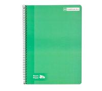 RAYLU PAPER - Pack de 6 Cuadernos A4 con Espiral y Tapa Dura, 80 Hojas 90g, Libretas de Colores vivos para Apuntes, Estudio, Oficina y Universidad (Verde, Cuadrícula 4mm)