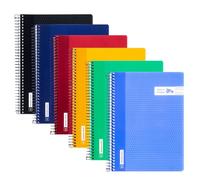RAYLU PAPER - Pack de 6 Cuadernos con Espiral y Tapa de Resistente de Polipropileno, 80 Hojas 90g, Libretas de 4 Colores Pastel para Apuntes, Estudio, Oficina y Universidad (Pauta 3,5mm, A5)