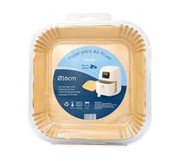 Raylu Paper - Papel Freidora de Aire, 50ud de Papel Air Fryer Cuadrado de 16 cm, Forro Desechable Antiadherente, Accesorio para Freidora, Horno y Microondas (16 cm, Cuadrado)