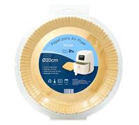 Raylu Paper - Papel Freidora de Aire, 50ud de Papel Air Fryer Redondo de 20 cm, Forro Desechable Antiadherente, Accesorio para Freidora, Horno y Microondas (20 cm, Redondo)