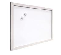 Raylu Paper® - Pizarra blanca magnética con marco de madera color blanco, pizarra blanca de pared de borrado en seco, incluye dos imanes para colgar notas y fotografías (40 x 30 cm)