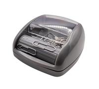 RAYLU PAPER® - Portaclips Magnético Para Escritorio, Dispensador de Clips Imantado Con Rodillo Magnético Para Oficina, Organizador De Escritorio Pequeño, Incluye 20 Clips (Gris)